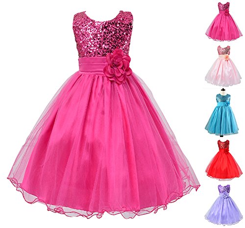 stylesilove Little Children Lovely Sequin Flower Girl Dress, 5 Colors2