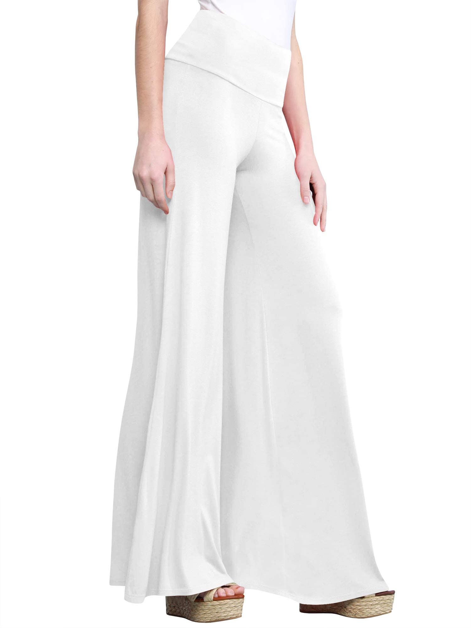 Cegerne Pantaloni da Donna Pantaloni Palazzo Elasticizzati a Gamba Larga a Vita Alta