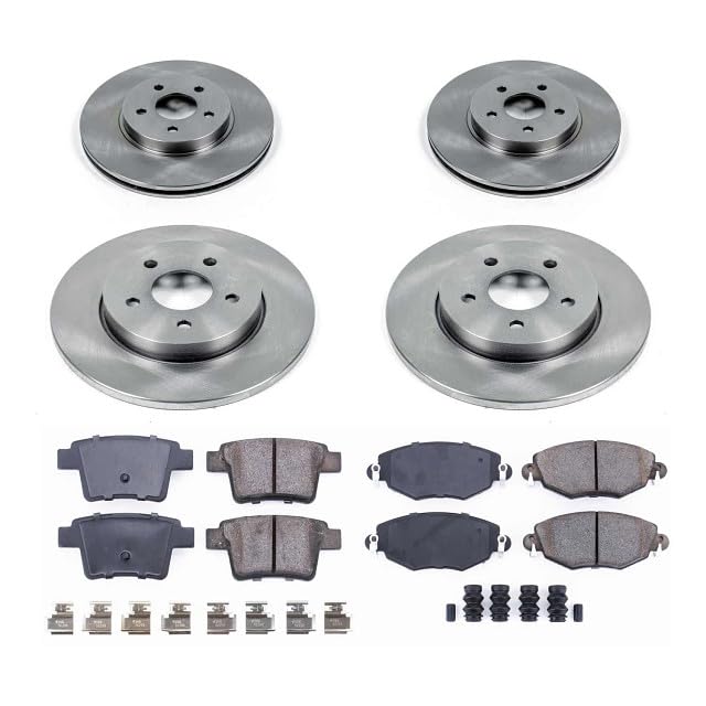 Image of PowerStop Front and Rear Brake Kit for Jaguar X-Type 2005-08 - Z17 Ceramic Brake Pads & Disc Rotors Replacement, KOE1374