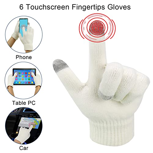 Hicdaw Winter Beanies Hat Scarf Gloves Women Winter Hats for Women Beanie Hat Long Scarf Fleece Lined Touchscreen Gloves4