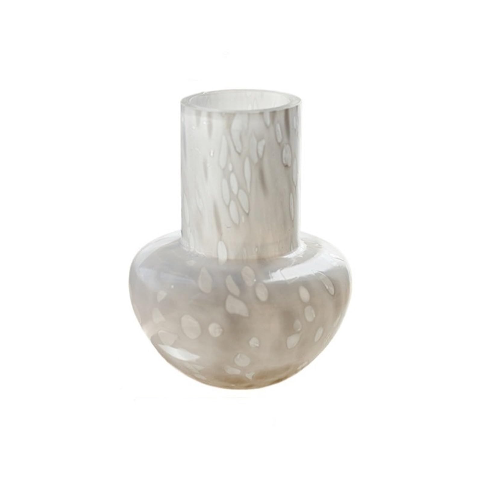 flower vase Modern Speckled Glass Vases 16cm Tall Decorative Flower Vase for Home and Table Centerpieces(Gris)