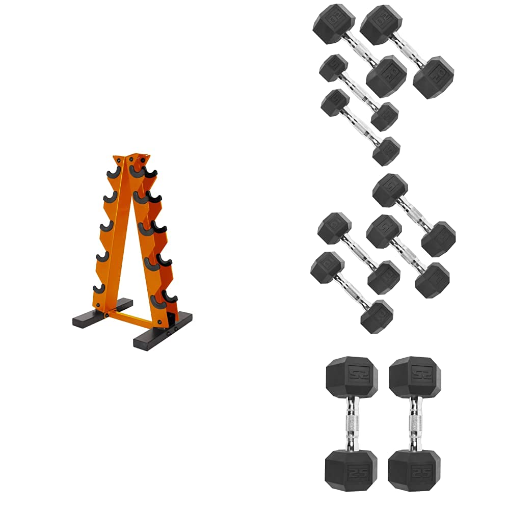 CAP Barbell 150 LB Dumbbell Set with Rack, Color Series