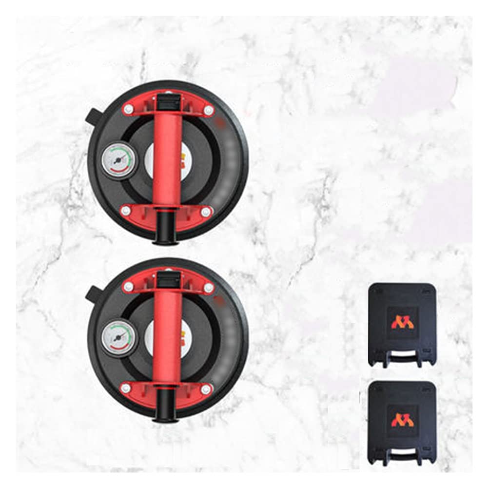 LXHONG Glass Lifter Suction Cup, Vacuum Pump Suction Cup Vacuum Glass Lifter Large Furniture Handling Fixture For Granite Ceramic Tile Marble Slab (Color : Red A, Size : 2pcs-200mm)