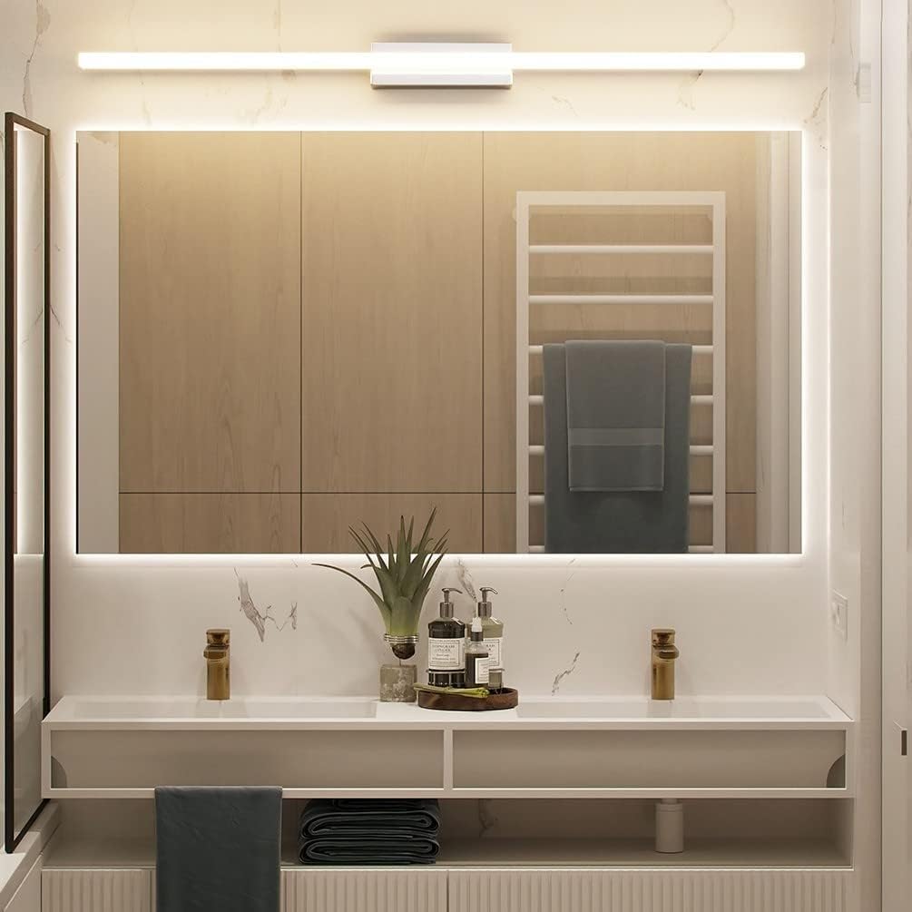 LED Spiegelleuchte badlampe Warmes Licht 3000K 120CM Spiegellampe badezimmer lampe wand wandlampe Spiegelschrank beleuchtung leuchte lampe Spiegellampen für das bad wasserdicht 22W