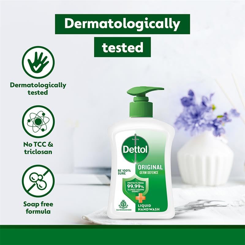 Image of Dettol Liquid Handwash Dispenser Bottle Pump (210ml, Buy 1 Get 1 Free)- Original Hand Wash | Germ Defence Formula | 10x Better Germ Protection