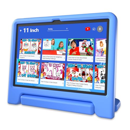 Image of JREN 11 inch Kids Tablet Android 15- 128GB Storage, 6GB RAM,WiFi & Bluetooth, Parental Controls - Tablet for Kids Teens, Children Tabletas with Case Cameras Blue