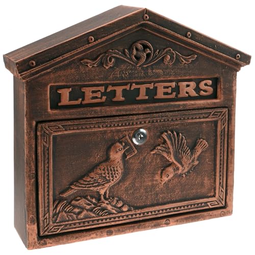 PrimeMatik - Briefkasten Postkasten Retro Antik Vintage Gusseisen Schwarze Oxid für wallmount Vögel PrimeMatik - Briefkasten Postkasten Retro Antik Vintage Gusseisen Schwarze Oxid für wallmount Vögel