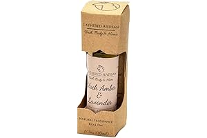 Lathered Artisan Black Amber & Lavender Phthalate Free Alcohol Free Unisex Oil Perfume Roll On