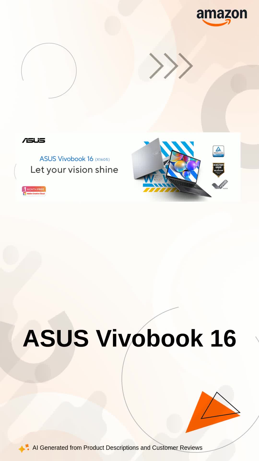 ASUS Vivobook 16, Intel Core i5-13420H Processor,(16GB RAM/512GB