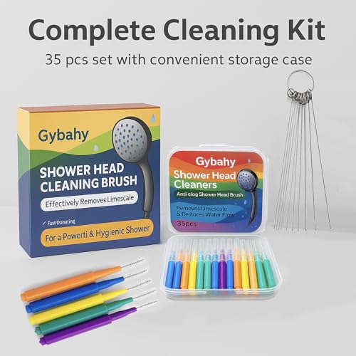 Image of Shower Head Cleaning Brushes, 35 PCS Multi-Size Nozzle Cleaner Tool with Storage Case, Shower Head Cleaner Picks for Unclogging Small Holes, Bathroom, Faucets & Spray Nozzles(Multi Color)