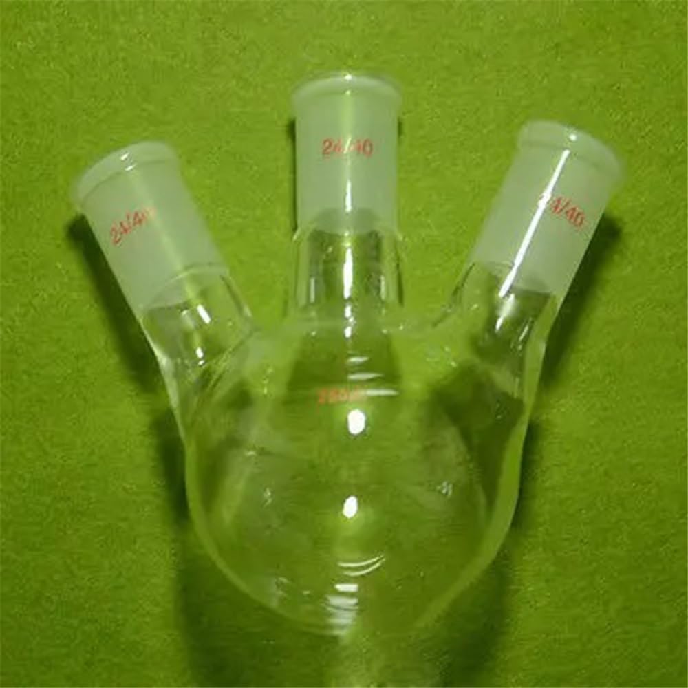 Equipos y suministros de laboratorio Matraz de fondo redondo tres bocas 250 ml con junta gruesa 24/40
