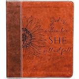Farm and Posh ESV Journaling Bible – Brown/Tan TruTone Faux Leather Timeless Design | English Standard Version Single-Column Bible with 2″ Ruled Margins for Notes & Prayers (Sunflower)