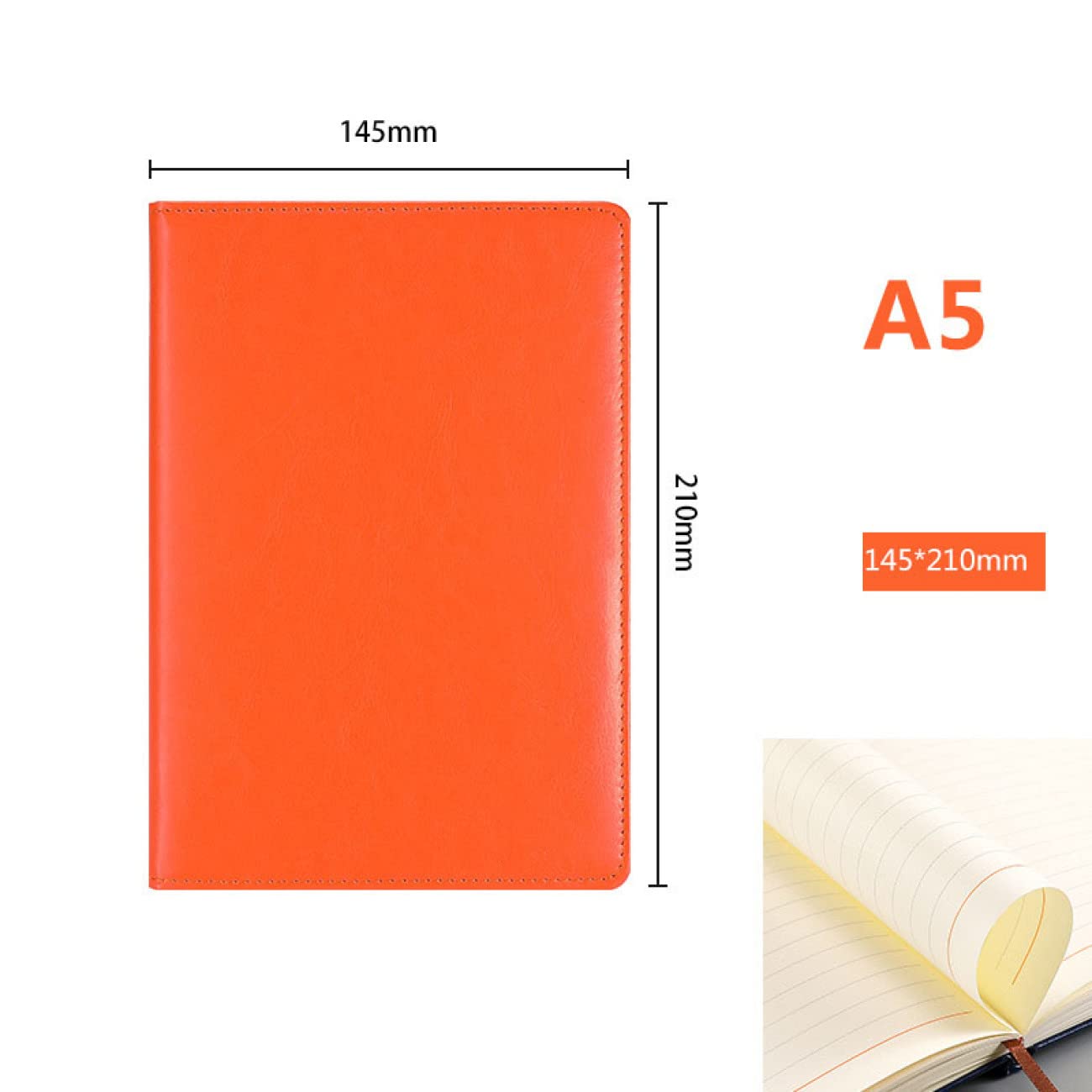 Amazon | QQZSG メモ帳 ノートブック オレンジ しおりひも 文房具 A5