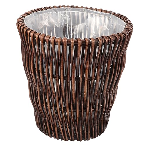 MAGICLULU Small Trash Bin Rattan Woven Basket Multi-Purpose Decorative Waste Basket