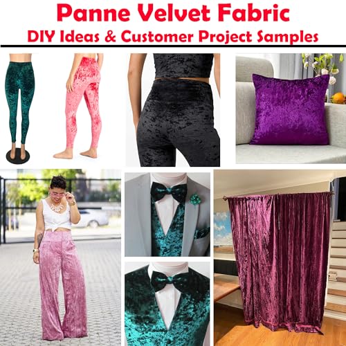Luxurious Crushed Panne Velvet Fabric for Sewing and Decor - 96% Velvet, 4% Spandex, 60" Wide (Black, 5 Yards) 5 Luxurious Crushed Panne Velvet Fabric for Sewing and Decor - 96% Velvet, 4% Spandex, 60" Wide (Black, 5 Yards) - Image 4