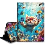 Bxgolkgd Custodia per Tablet Samsung Galaxy Tab S8 Plus 2022/S7 FE 2021/S7 Plus 2020 31,5 cm, Cover con Supporto Antiurto con Dissipazione del Calore, Funzione Auto Sveglia/Sonno, Carino Gatto che Si