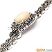GEM-Inside White Shell Link Bracelet Oval Beads Tibetan Silver Marcasite 7 Inches