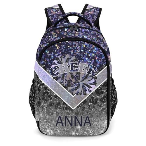 Cheer Cheerleader School Backpack Casual Travel Daypack for Hiking Traveling Camping Bag Navy Color