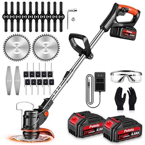 Cordless 21V Weed Wacker & Edger with 2 Batteries