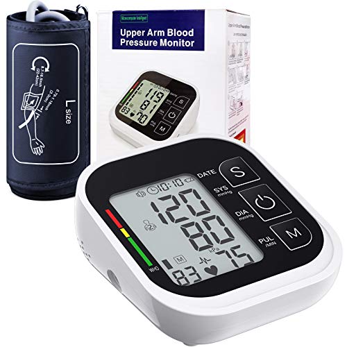 Blood Pressure Monitor AMZ Vision Automatic Upper Arm Digital BP Machine with Large Cuff, Large LCD Display, 2x99 Memories, Voice Broadcast