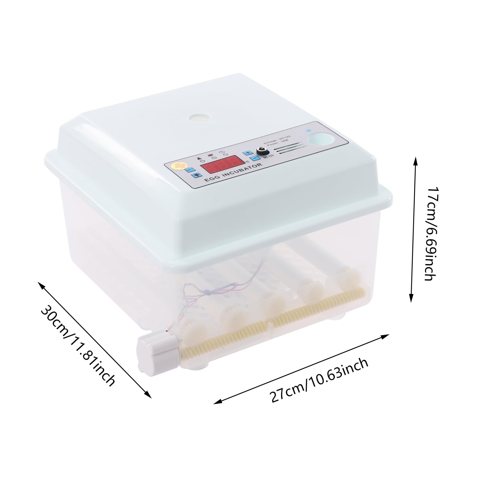 Incubatore automatico completamente automatico, incubatrice automatica per 16 uova, incubatrice pollame, incubatrice a rotazione automatica, incubatrice elettrica con schermo per pollo, anatra, oca