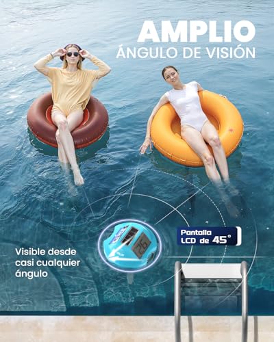 Miniatura 3 de Termómetro Piscina Solar Flotante Baldr Con Doble Pantalla Antirreflejos, Ipx7 Impermeable Para Piscinas, Spa Y Estanques, Lectura Fácil Azul