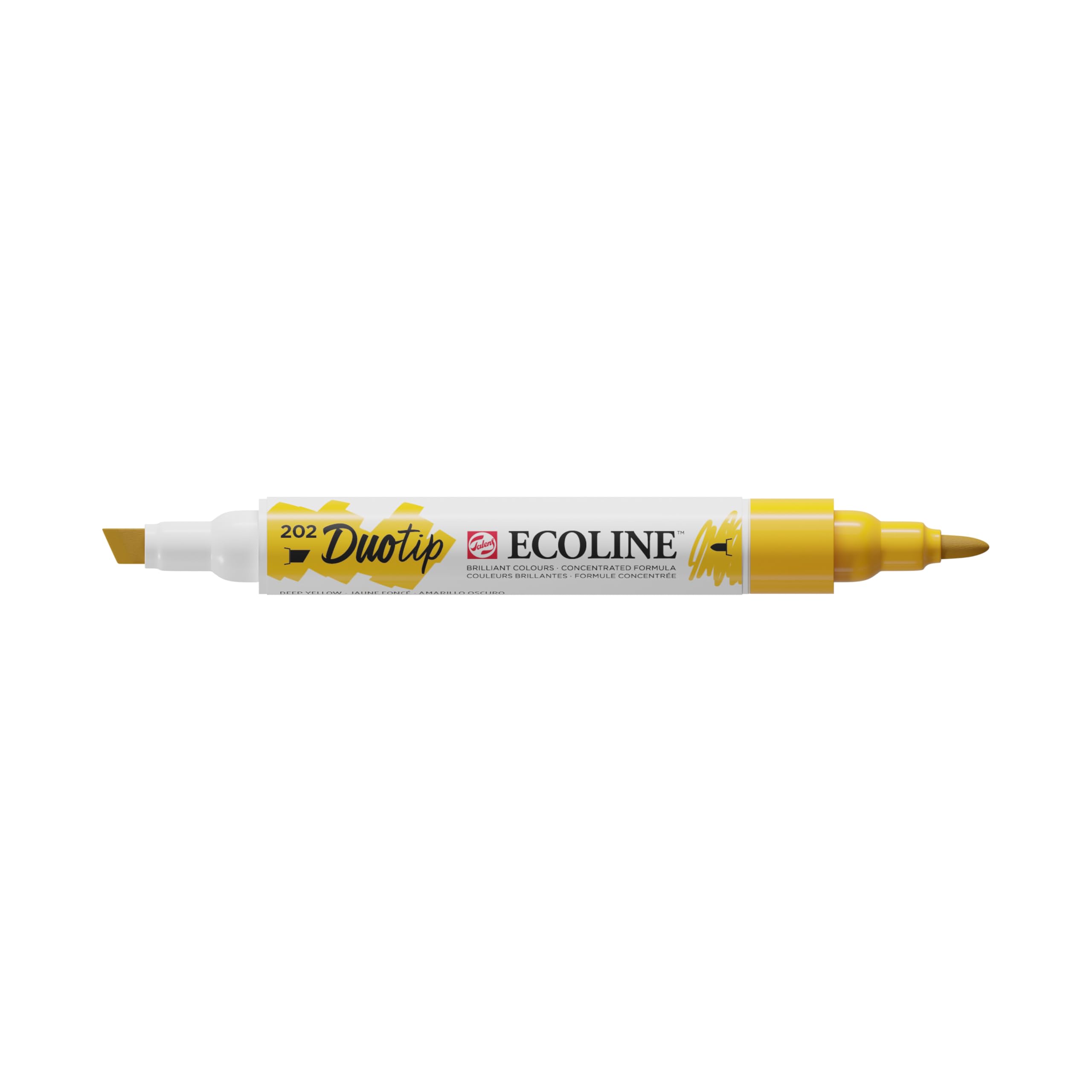 Ecoline Duotip Marker Deep Yellow 202 - Dual Tip Watercolour Pen - Brilliant Colours - Versatile for Drawing & Illustration — image 1