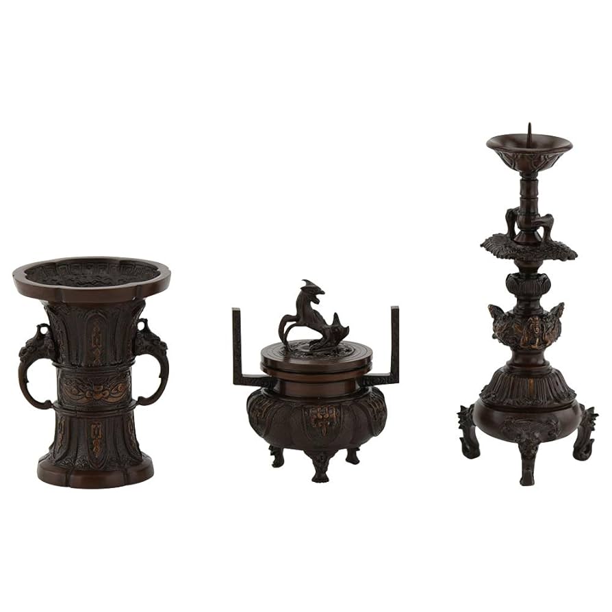 仏具セット【珍品・アンティーク・古道具・骨董品】蝋燭立て（ろうそくたて）と水差し Amazon.co.jp ほしい物ランキング: 燭台・輪灯 で、ほしい物