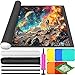 ZQEJEFD Tapete Puzzle, Tapete para Enrollar Puzzles para 1000 1500 2000 3000 Piezas, Puzzle Mat Roll Up Puzzle Pad, Estera de Rompecabezas Portátil, Fieltro Tapete Puzzle, Accesorios para Puzzles,Gris
