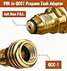 CALPOSE POL to QCC1 Propane Adapter, Old to New, Propane Tank Adapter Converts POL LP Tank Service Valve to QCC1/Type1 Hose or Regulator #1
