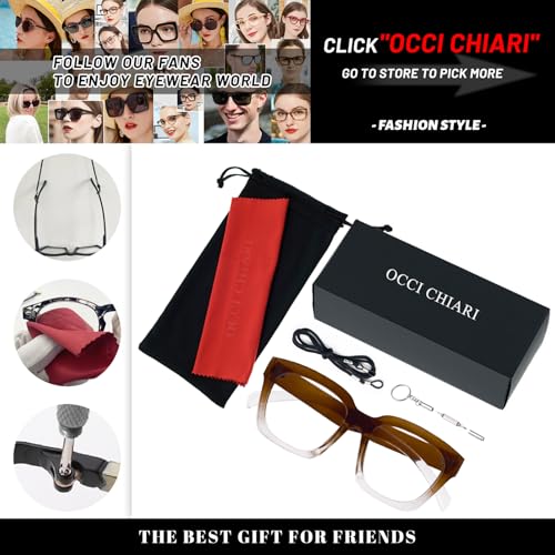 Image of OCCI CHIARI Large Reading Glasses Women Retro Reader 1.0 1.5 2.0 2.5 3.0 3.5 1.25 1.50 1.75 2.25 2.75 4.0 5.0 6.0