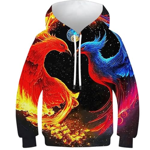 Sweat à capuche 3D Yin-Yang pour adolescent de 13-15 ans confortable