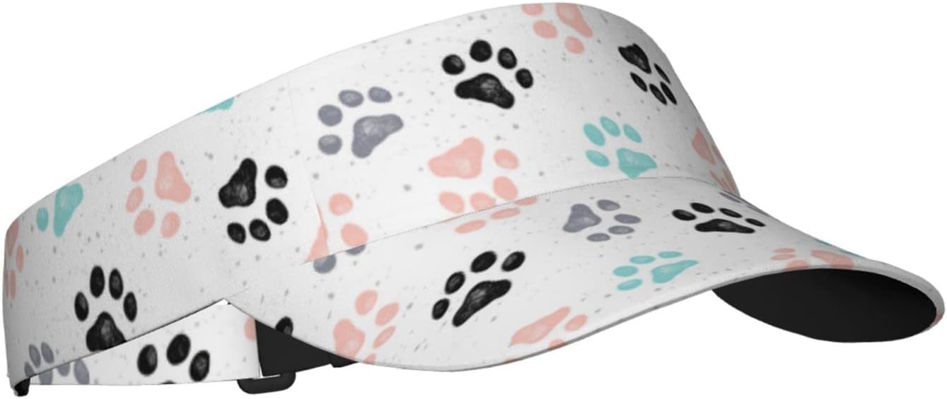 Cute Dog Paw Print Visor Hat, Fashion Sports Sun Visor Hat, Adjustable Golf Hats for Women Men - Image 2