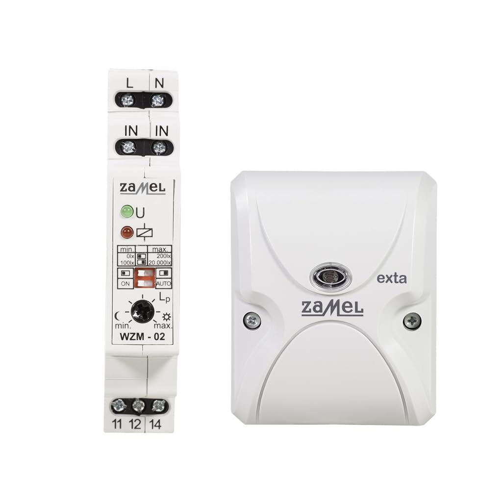 Interrupteur crépusculaire modulaire EXTA WZM-02 SOS 230 V avec pack de 2 unités rail DIN