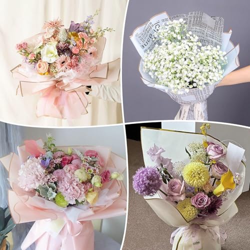 20 Bouquet -Packpapier, Quadratisches Verpackungspapier, Wasserdichtes Verpackungspapier, Diy -Bouquet -Verpackungsmaterial.