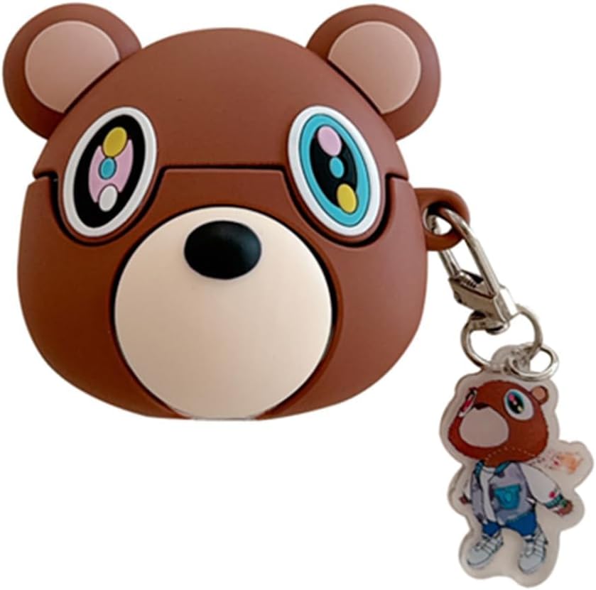 Earbuds Case for AirPods pro 3 for Girls Boys Kids,Cute Cartoon Popular Bear Design Silicone Headphone Cover with Hook for Airpods pro 3rd Generation (2025)