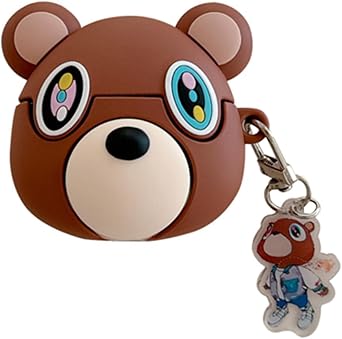 Earbuds Case for AirPods pro 3 for Girls Boys Kids,Cute Cartoon Popular Bear Design Silicone Headphone Cover with Hook for Airpods pro 3rd Generation 2025