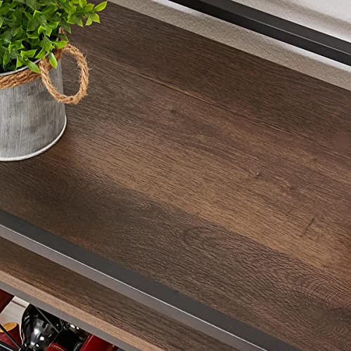 Fatorri Bar Cart For The Home With Wine Rack And Glasses Holder, Industrial Liquor Serving Carts On Wheels, Rustic Wood And Metal Coffee Cart And Drink Trolley For Dining Room, Kitchen (Walnut Brown) #TOP2