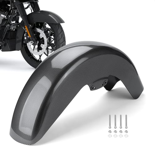 Wrap-Around Front Fender for Harley Street Glide 2014-Up Road Glide 2015-UP, Plastic (Carbon Fiber)