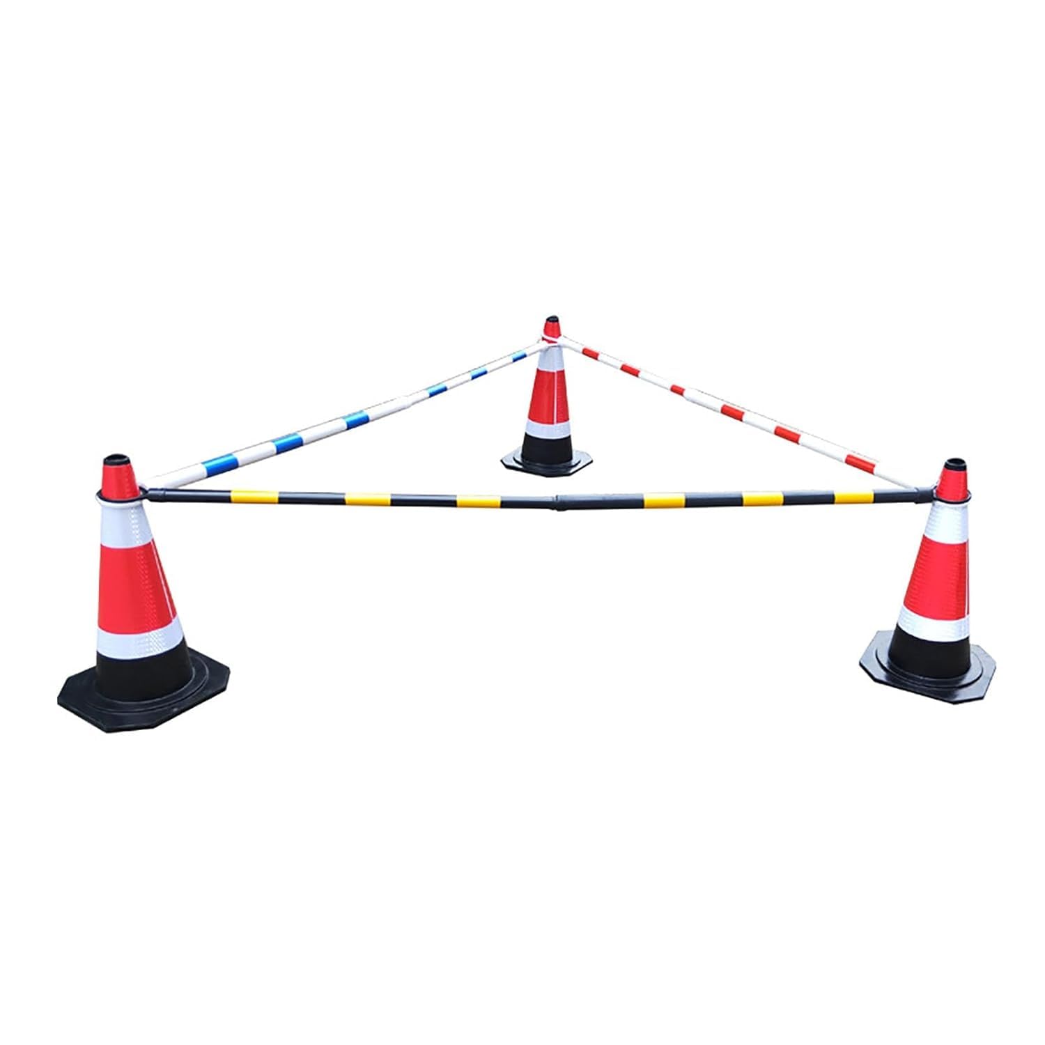 Wysuwane słupki z pachołkami drogowymi, Wysuwany słupek łączący pachołek drogowy, 5 szt. Wielokolorowy(Red)