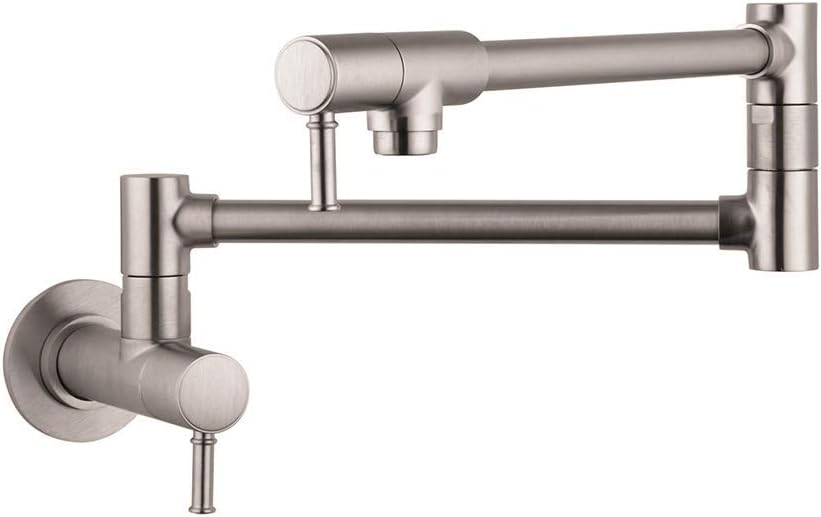 Buy 1 get 1 hansgrohe 04218800 Talis C 8-inch Tall 2-Handle Pot Filler with 360-Degree Swivel in Steel Optic,Steel Optik,Medium