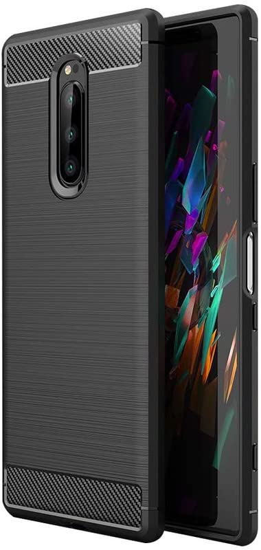 Image of NPRC Hybrid Ultra Slim Protective Case TPU Non-Slip Carbon Fiber Texture Shockproof Case Cover for Sony XZ4 - Black