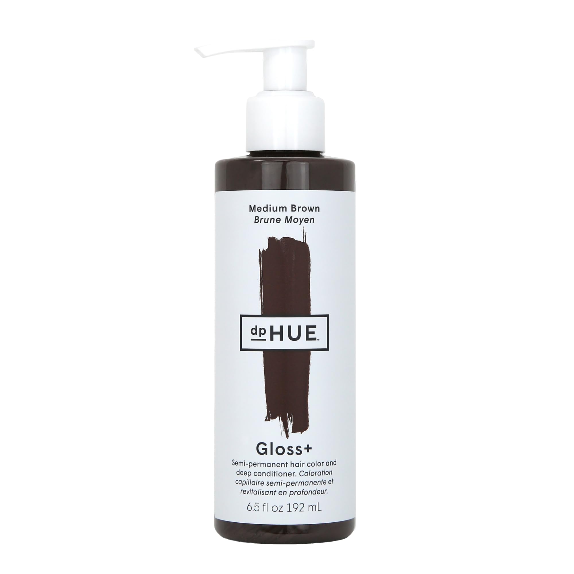 dpHUE Gloss+, Medium Brown - 6.5 oz (8-12 Applications) - Semi-Permanent Hair Color & Conditioner - Lasts Up to Eight Washes - Paraben, SLS & SLES Sulfate Free - Vegan, Leaping Bunny Certified