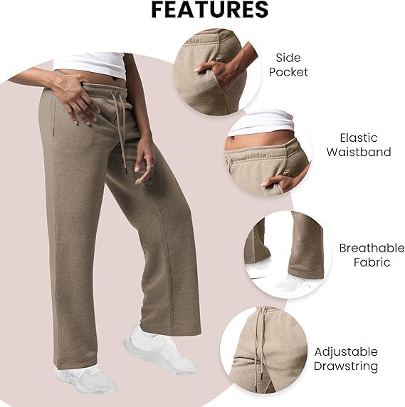 Common Stitch 3 Pack Sweatpants Women, Wide Leg Womens Sweatpants, Workout - Yoga Pants (Available in Plus) - Image 4