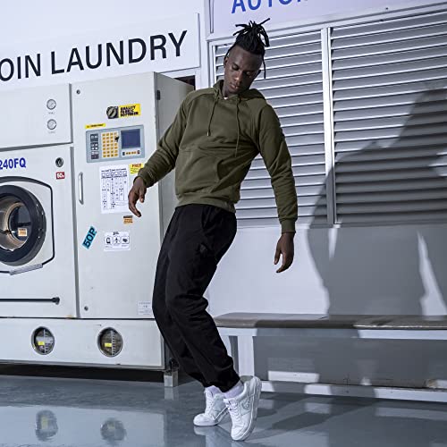 Toloer Men's Hoodies Pullover Slim Fit Solid Color Sports Outwear Sweatshirts Army Green Medium #TOP4