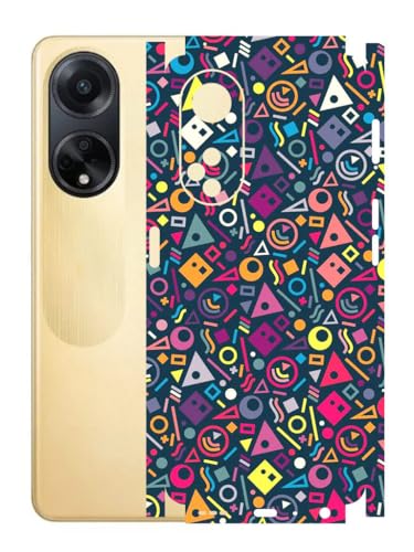 Image of AtOdds - Mobile Back Skin Sticker Wrap Compatible with Oppo F23 (5G) (Coverage - Back+Camera+Sides) (Design - Shapes Graffiti)