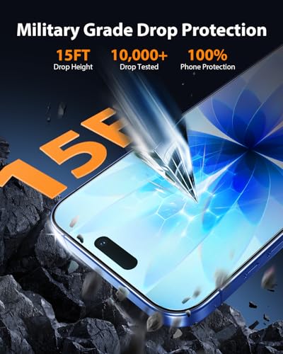 Image of Mkeke for iPhone Air Screen Protector 3 Pack, [9H+ Hardness] [Military-Grade Drop Protection] [Sensitive Touch] [Easy Installation] [HD Clear] Full Edge Coverage Tempered Glass