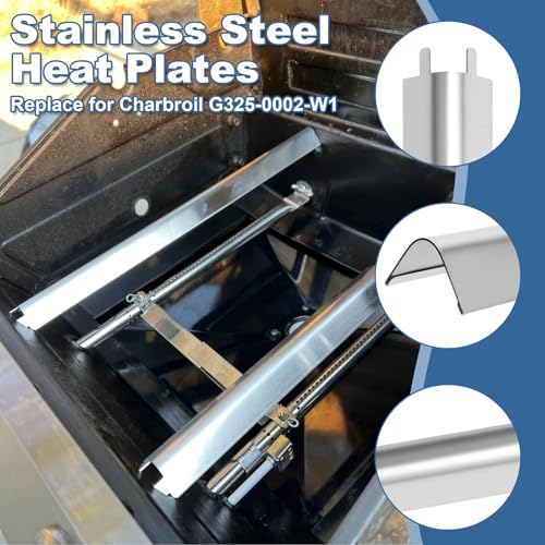 Image of Grill Replacement Parts for Charbroil Performance 2-Burner 463630021 463654022 463660421 463655621, 17 inch Cooking Grates, Heat Plates & Burners Tubes for Charbroil Gas Grill Part Kit