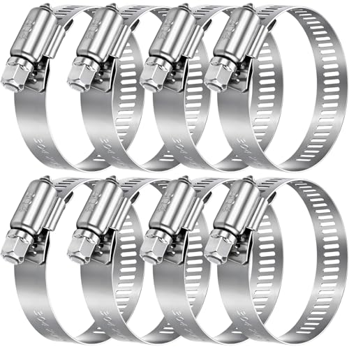 Image of Boao Adjustable 304 Stainless Steel Duct Clamp Hose Clamp,8 Pieces,2 Inch