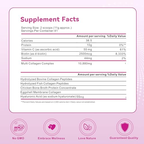 Mclovefy Multi Collagen Peptides Powder 16oz Unflavored — view 2